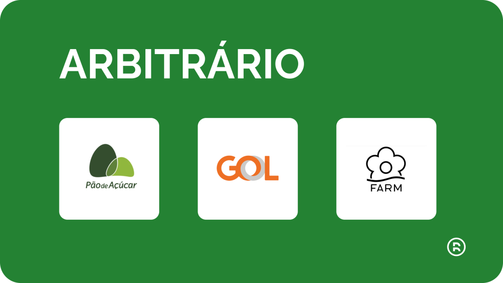 Exemplos de marcas arbitrárias: Pão de Açúcar, Gol e Farm.