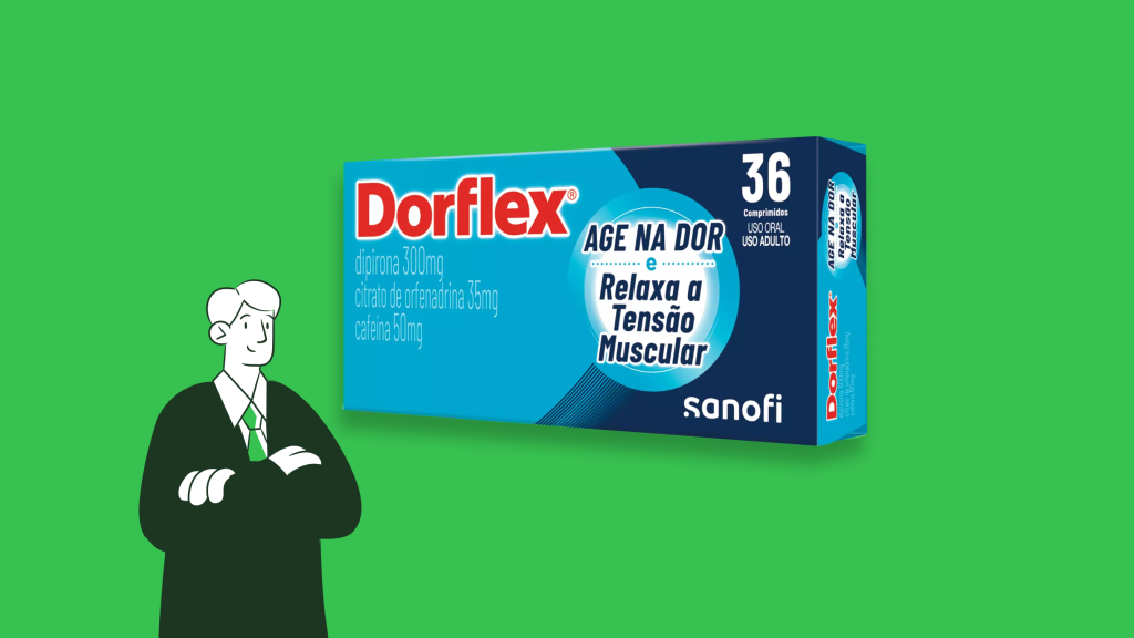Capa do artigo sobre o caso Dorflex x Doralflex no STJ, mostrando a caixa do medicamento Dorflex e ilustração em fundo verde.