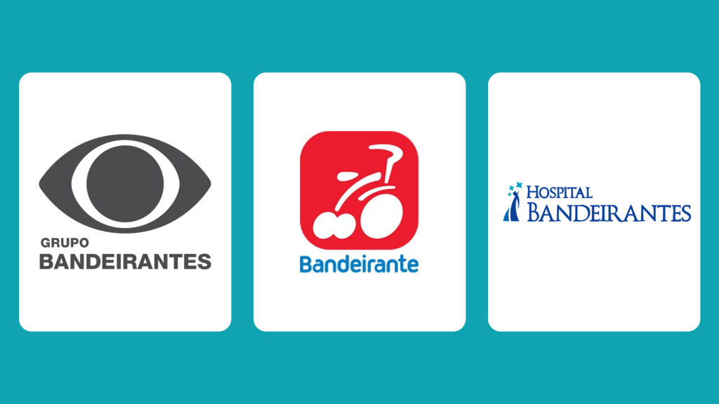 Três empresas com o nome Bandeirantes: emissora de TV, fabricante de brinquedos e hospital.